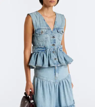 Ganni Peplum denim top | Thumbnail 4 Ganni Peplum denim top | Thumbnail 4