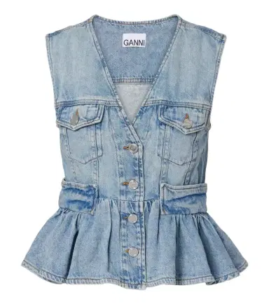 Ganni Peplum denim top | Thumbnail 1 Ganni Peplum denim top | Thumbnail 1