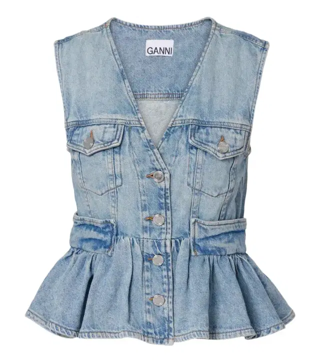 Ganni Peplum denim top