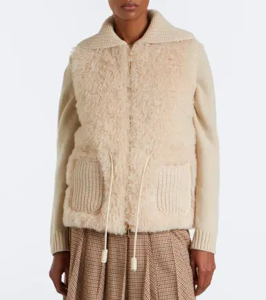 Moncler Shearling and cashmere down vest | Thumbnail 2