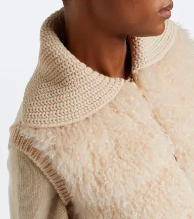 Moncler Shearling and cashmere down vest | Thumbnail 3