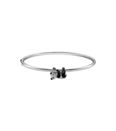 Yvonne Léon Yvonne Léon Panda 9kt white gold bangle with diamonds | Thumbnail 1 Yvonne Léon Yvonne Léon Panda 9kt white gold bangle with diamonds | Thumbnail 1