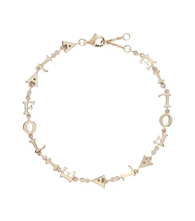 Yvonne Leon Yvonne Léon À La Folie 9kt gold bracelet with diamonds