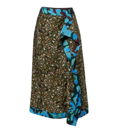 Dries Van Noten Printed ruffled midi skirt | Thumbnail 1 Dries Van Noten Printed ruffled midi skirt | Thumbnail 1