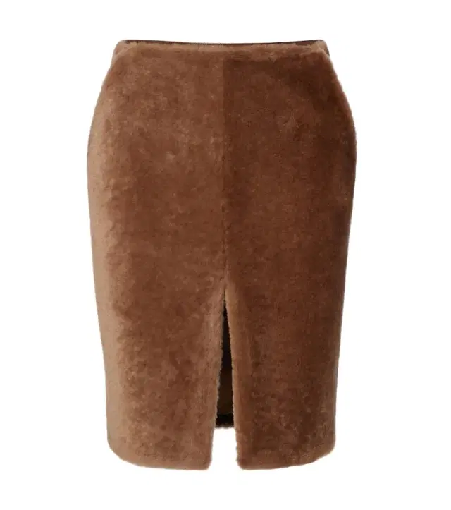 Saint Laurent Shearling pencil skirt