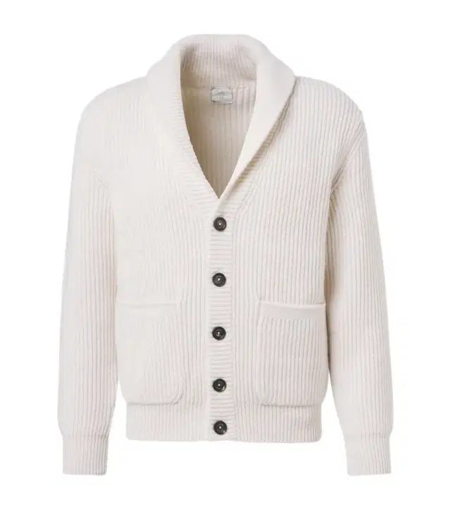Ribbed-knit wool cardigan