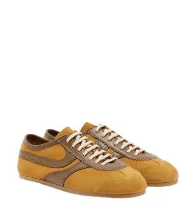 Dries Van Noten Leather-trimmed suede sneakers | Thumbnail 1 Dries Van Noten Leather-trimmed suede sneakers | Thumbnail 1