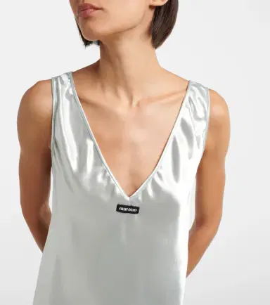 Miu Miu Satin maxi dress | Thumbnail 3