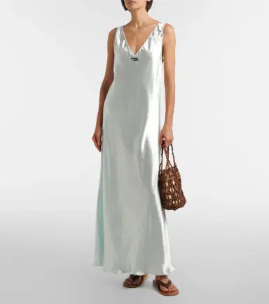 Miu Miu Satin maxi dress | Thumbnail 5