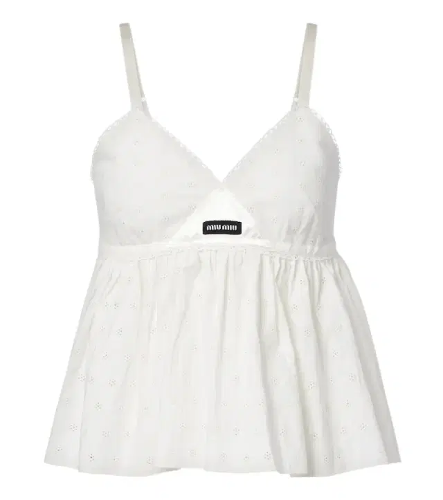 Miu Miu Embroidered cotton and linen-blend top