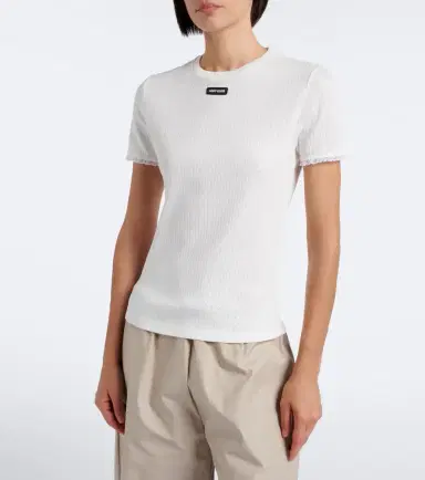 Miu Miu Pointelle cotton T-shirt | Thumbnail 3