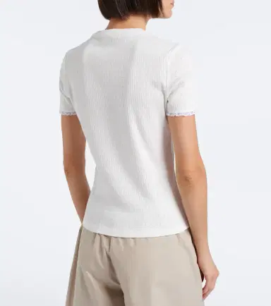Miu Miu Pointelle cotton T-shirt | Thumbnail 4