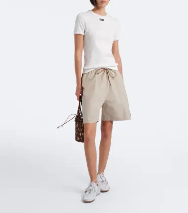 Miu Miu Pointelle cotton T-shirt | Thumbnail 6