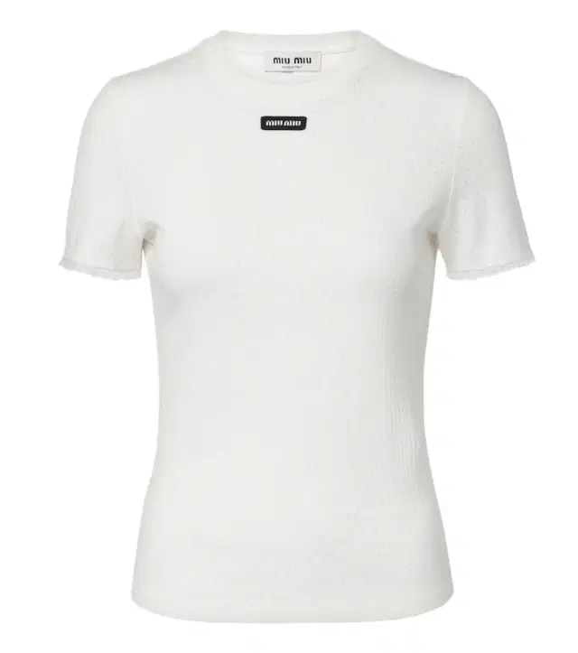 Pointelle cotton T-shirt
