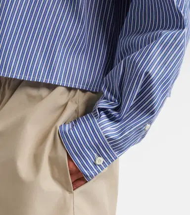 Miu Miu Striped cropped cotton poplin shirt | Thumbnail 3