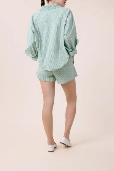The Lady & The Sailor x Marissa Collections Sunday Shirt - Green White | Thumbnail 5