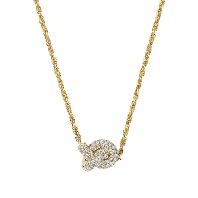 Stephanie Gottlieb Token Knot Pave Necklace