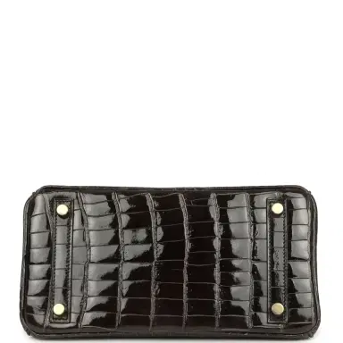 HERMÈS Hermes Birkin 25 Graphite Shiny Niloticus Crocodile Gold Hardware | Thumbnail 6 HERMÈS Hermes Birkin 25 Graphite Shiny Niloticus Crocodile Gold Hardware | Thumbnail 6