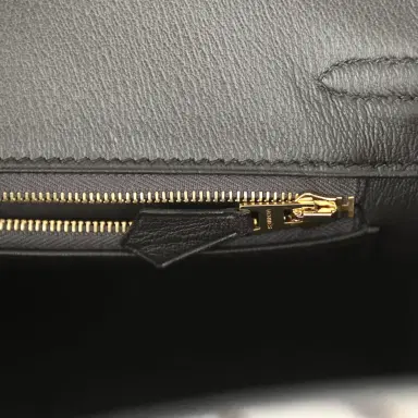 HERMÈS Hermes Birkin 25 Graphite Shiny Niloticus Crocodile Gold Hardware | Thumbnail 9 HERMÈS Hermes Birkin 25 Graphite Shiny Niloticus Crocodile Gold Hardware | Thumbnail 9