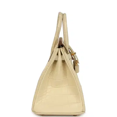 HERMÈS Hermes Birkin 25 Vanille Matte Alligator Gold Hardware | Thumbnail 3