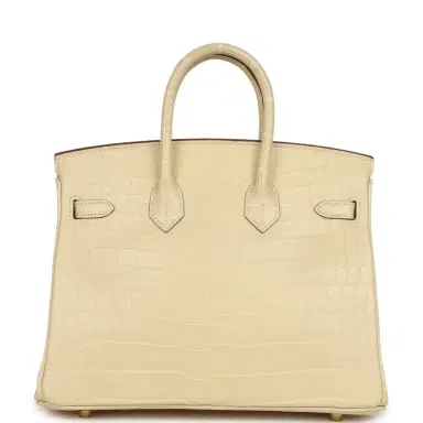 HERMÈS Hermes Birkin 25 Vanille Matte Alligator Gold Hardware | Thumbnail 4