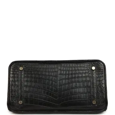 HERMÈS Hermes Birkin 30 Black Matte Niloticus Crocodile Gold Hardware | Thumbnail 6 HERMÈS Hermes Birkin 30 Black Matte Niloticus Crocodile Gold Hardware | Thumbnail 6