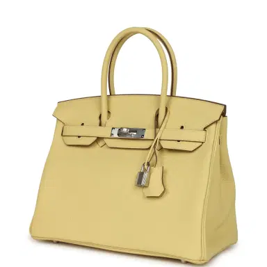 HERMÈS Hermes Birkin 30 Jaune Poussin Togo Palladium Hardware | Thumbnail 5 HERMÈS Hermes Birkin 30 Jaune Poussin Togo Palladium Hardware | Thumbnail 5