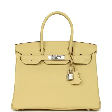 HERMÈS Hermes Birkin 30 Jaune Poussin Togo Palladium Hardware | Thumbnail 1 HERMÈS Hermes Birkin 30 Jaune Poussin Togo Palladium Hardware | Thumbnail 1