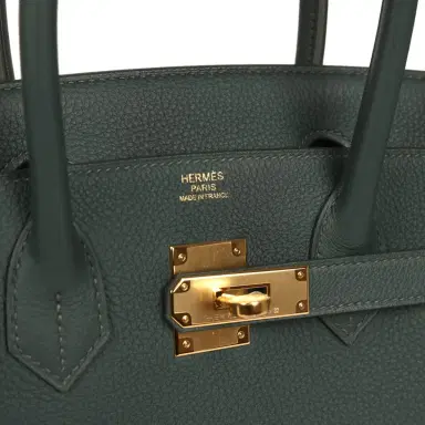 HERMÈS Hermes Birkin 30 Vert Mangrove Togo Gold Hardware | Thumbnail 7 HERMÈS Hermes Birkin 30 Vert Mangrove Togo Gold Hardware | Thumbnail 7