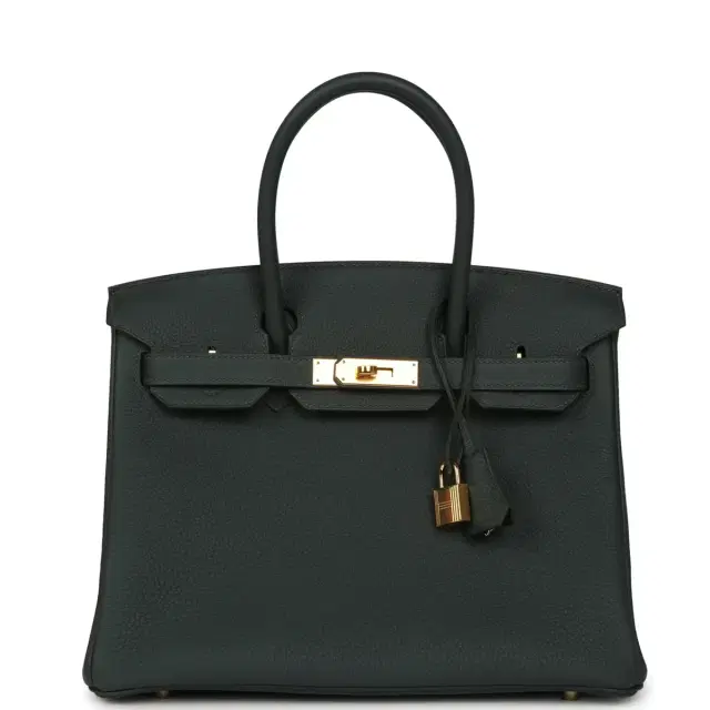 hermes Hermes Birkin 30 Vert Mangrove Togo Gold Hardware