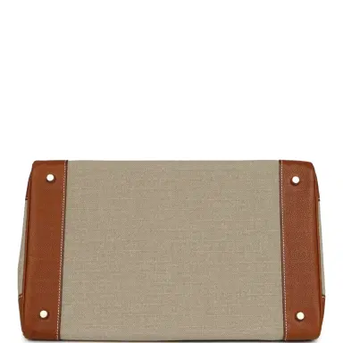 HERMÈS Hermes Birkin HAC 40 Fauve Barenia and Ficelle Toile H Palladium Hardware | Thumbnail 6
