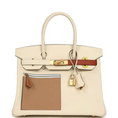 HERMÈS Hermes Colormatic Birkin 30 Nata, Lime, Chai, Cuivre and Bleu Brume Swift Gold Hardware | Thumbnail 1 HERMÈS Hermes Colormatic Birkin 30 Nata, Lime, Chai, Cuivre and Bleu Brume Swift Gold Hardware | Thumbnail 1