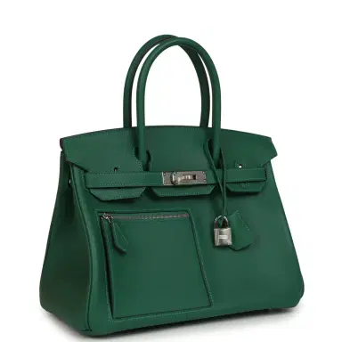 HERMÈS Hermes Colormatic Birkin 30 Vert Moyen Swift Palladium Hardware | Thumbnail 2 HERMÈS Hermes Colormatic Birkin 30 Vert Moyen Swift Palladium Hardware | Thumbnail 2