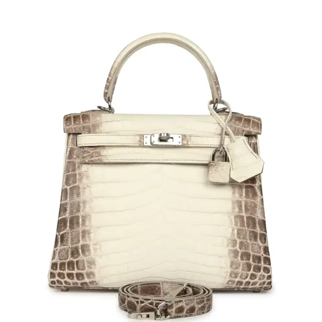 hermes Hermes Kelly Retourne 25 Himalaya Niloticus Crocodile Palladium Hardware