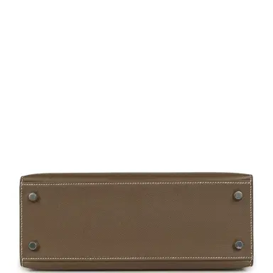 HERMÈS Hermes Kelly Sellier 25 Etoupe Madame Palladium Hardware | Thumbnail 6