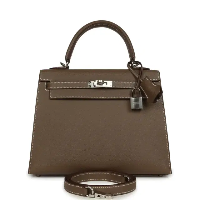 hermes Hermes Kelly Sellier 25 Etoupe Madame Palladium Hardware