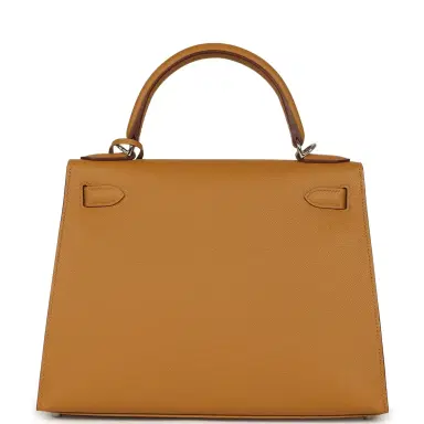 HERMÈS Hermes Kelly Sellier 28 Sesame Epsom Palladium Hardware | Thumbnail 4