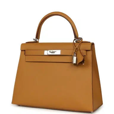 HERMÈS Hermes Kelly Sellier 28 Sesame Epsom Palladium Hardware | Thumbnail 5