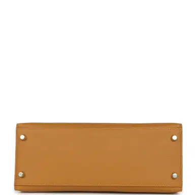 HERMÈS Hermes Kelly Sellier 28 Sesame Epsom Palladium Hardware | Thumbnail 6
