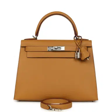HERMÈS Hermes Kelly Sellier 28 Sesame Epsom Palladium Hardware | Thumbnail 1