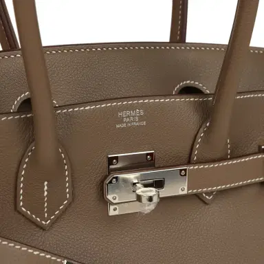 HERMÈS Hermes Shoulder Birkin Light 29 Etoupe Evercolor Palladium Hardware | Thumbnail 7 HERMÈS Hermes Shoulder Birkin Light 29 Etoupe Evercolor Palladium Hardware | Thumbnail 7