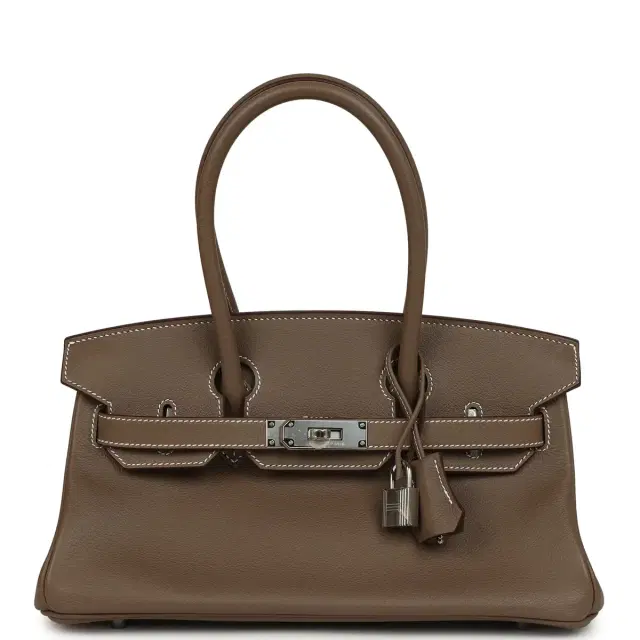 hermes Hermes Shoulder Birkin Light 29 Etoupe Evercolor Palladium Hardware