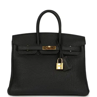 HERMÈS Pre-owned Hermes Birkin 25 Black Togo Gold Hardware | Thumbnail 1