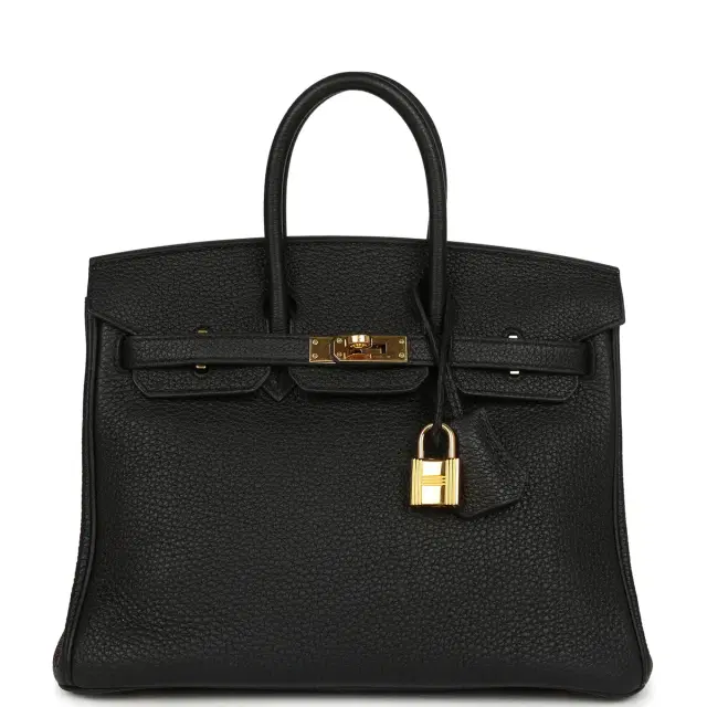 hermes Pre-owned Hermes Birkin 25 Black Togo Gold Hardware