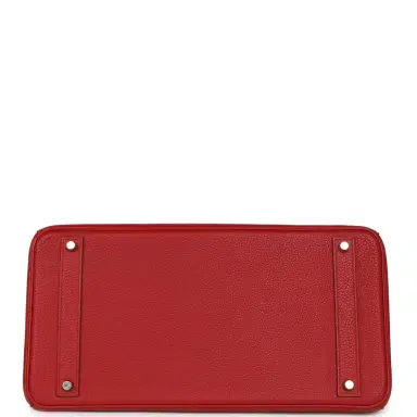 HERMÈS Pre-owned Hermes Birkin 40 Rouge Garance Togo Palladium Hardware | Thumbnail 6