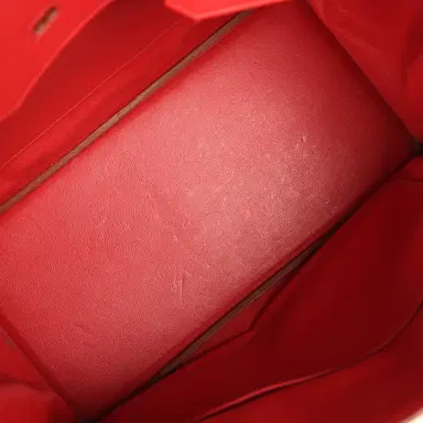 HERMÈS Pre-owned Hermes Birkin 40 Rouge Garance Togo Palladium Hardware | Thumbnail 8