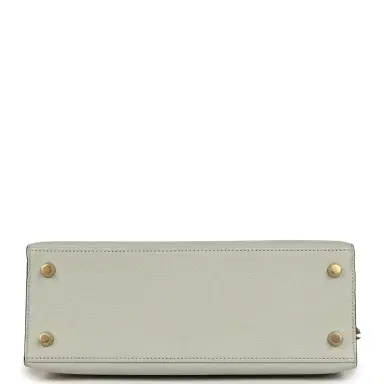 HERMÈS Pre-owned Hermes Special Order (HSS) Kelly Sellier 25 Gris Perle and Vert Titien Chevre Mysore Brushed Gold Hardware | Thumbnail 6 HERMÈS Pre-owned Hermes Special Order (HSS) Kelly Sellier 25 Gris Perle and Vert Titien Chevre Mysore Brushed Gold Hardware | Thumbnail 6