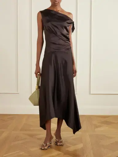 Staud Portia Off-the-shoulder Asymmetric Stretch-silk Gown | Thumbnail 2 Staud Portia Off-the-shoulder Asymmetric Stretch-silk Gown | Thumbnail 2