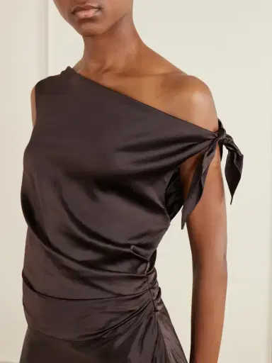 Staud Portia Off-the-shoulder Asymmetric Stretch-silk Gown | Thumbnail 4 Staud Portia Off-the-shoulder Asymmetric Stretch-silk Gown | Thumbnail 4