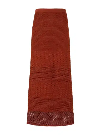 ESCVDO Amada Crocheted Cotton Maxi Skirt | Thumbnail 1